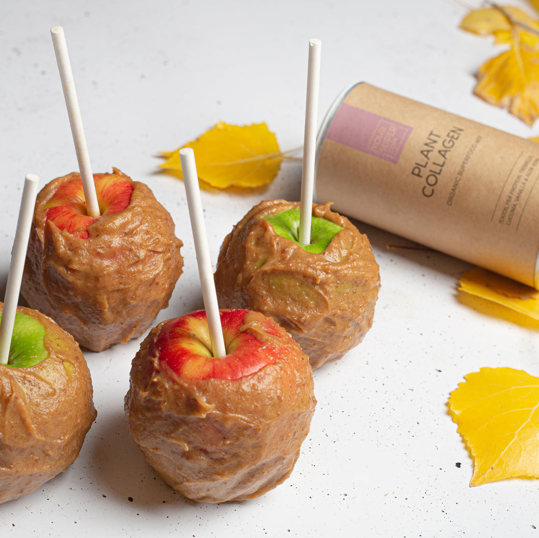 Vegan Caramel Apples (With Collagen-Boosting Superfoods!)